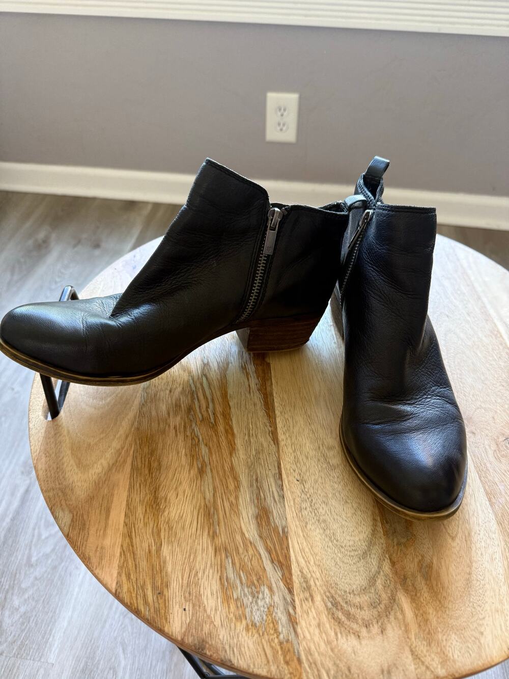 Lucky Brand Leather Basil Ankle Booties, Women's size 8.5, Black